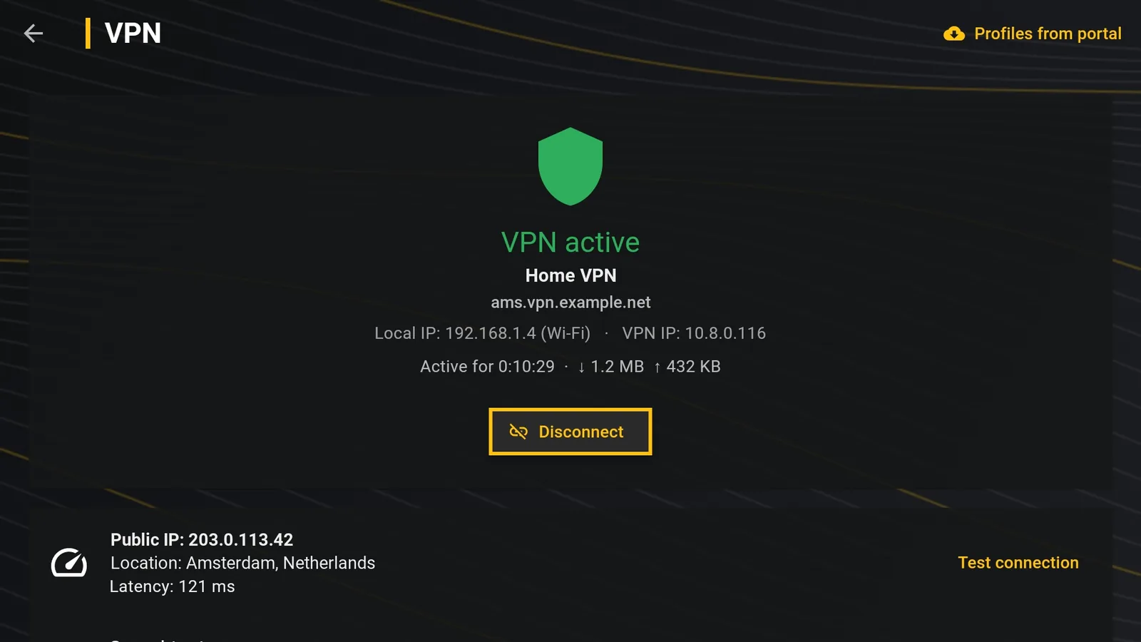 Built-in VPN with WireGuard and OpenVPN